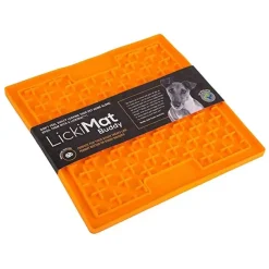 LickiMat Slikkemåtte 20 x 20 cm Orange - aktiveringsmåtte til hunde