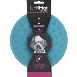 LickiMat Splash Turkis 20 x 6 cm - sugekop slikkeskål til hunde