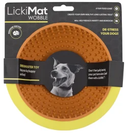 LickiMat Wobble Orange Ø 18 x 8 cm - slikkeskål til hunde