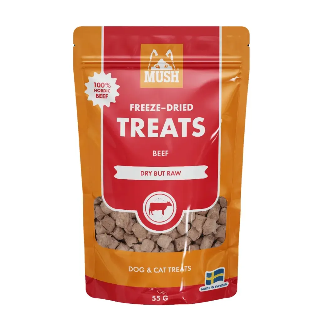 MUSH Treat Okse 55 g - naturlige frysetørrede hundesnacks
