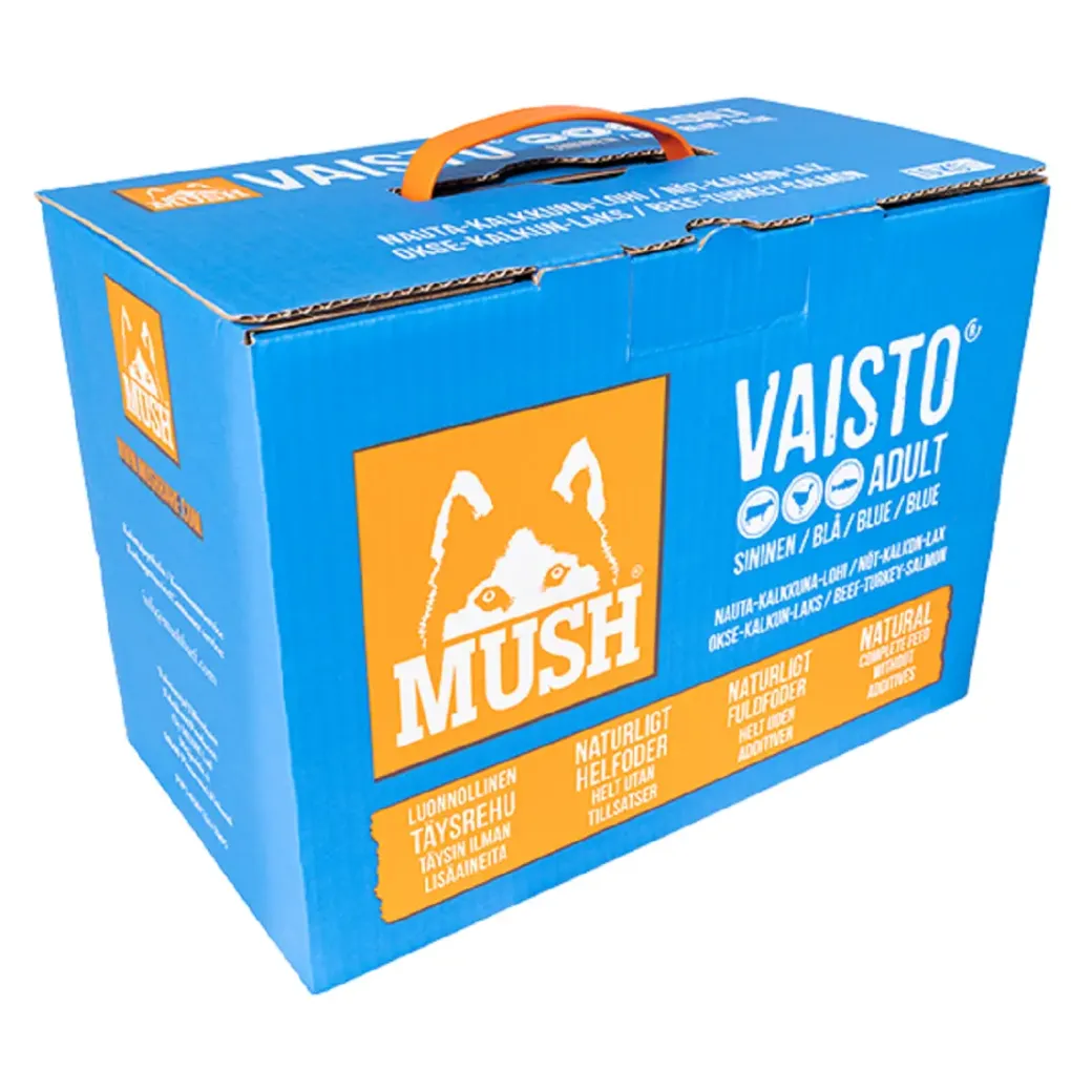 MUSH Vaisto Blå Okse Kalkun Laks 10 kg - Naturlig hundefoder af høj kvalitet