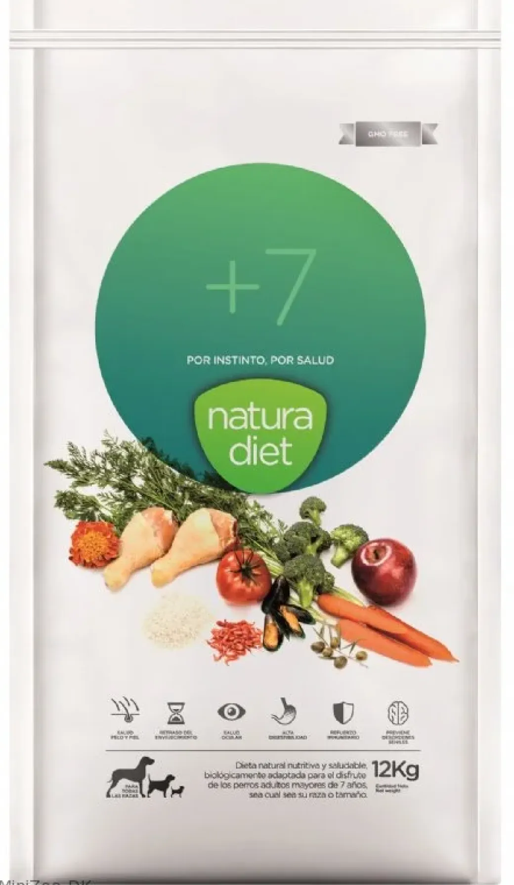 Natura Diet Hundefoder Senior +7 12 kg - komplet tørfoder til ældre hunde