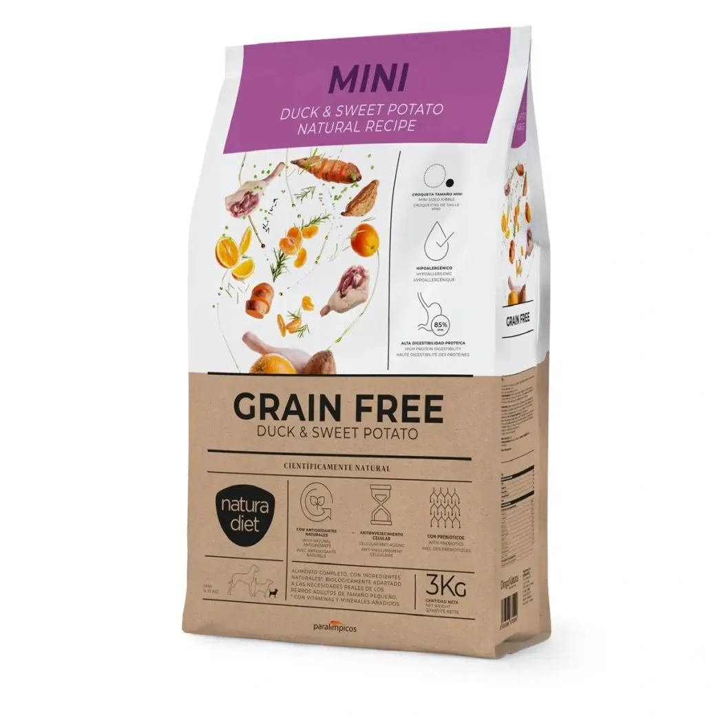Natura Diet Kornfri And og sød kartoffel Mini 3 kg - kornfrit hundefoder til små hunde