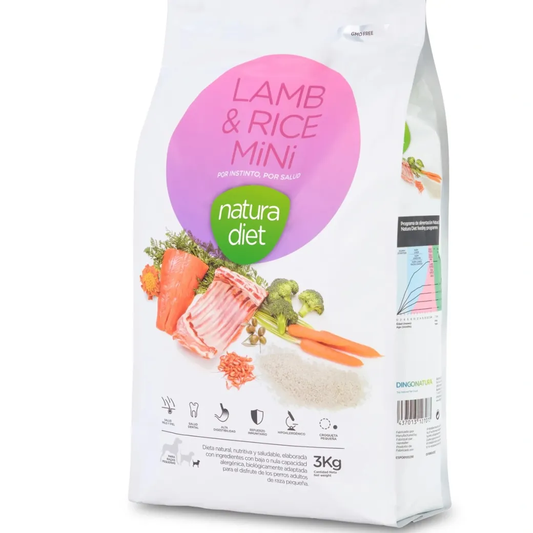 Natura Diet Lam og Ris Mini Hundefoder 3 kg - Sundt foder til små hunde