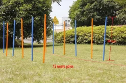 Pawise Hunde Agility Slalom 12 stk pæle - sjov hundetræning