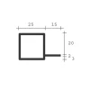 Porsa sølv aluprofil firkantet med flig 95 cm.