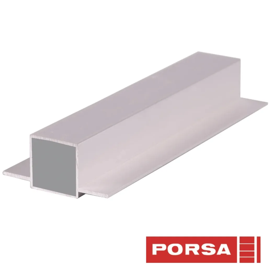 Porsa sølv aluprofil med dobbelt flig 105 cm.