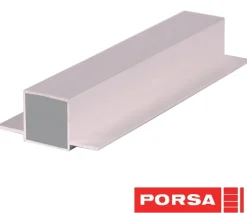 Porsa sølv aluprofil med dobbelt flig 45 cm.