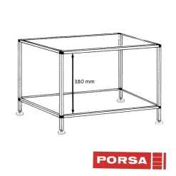 Porsa sort akvariebord 63 liter