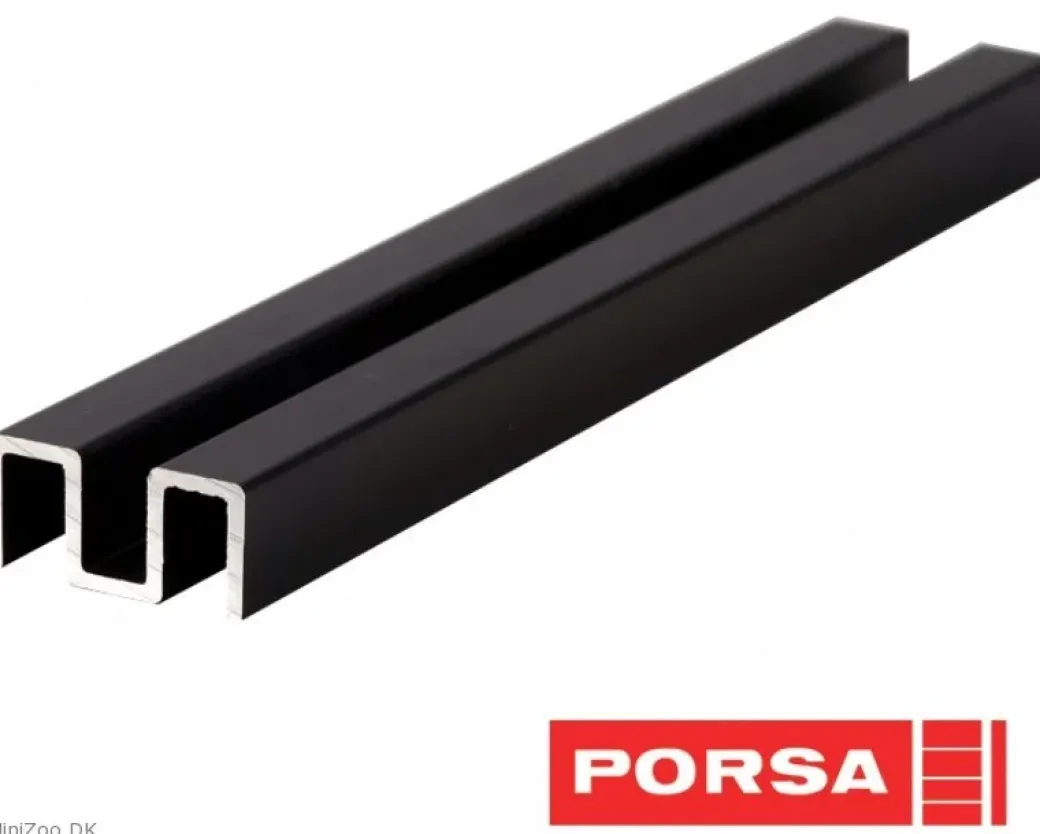 Porsa sort alu overskinne 120 cm.