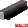 Porsa sort aluprofil firkantet med flig 125 cm.