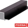 Porsa sort aluprofil firkantet med flig 40 cm.