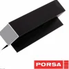 Porsa sort aluprofil med dobbelt vinkelflig 70 cm.