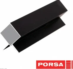 Porsa sort aluprofil med dobbelt vinkelflig 65 cm.