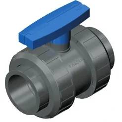 PVC kuglehane med dobbelt union 32 mm