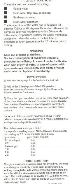 Salifert Nitrit Test NO2