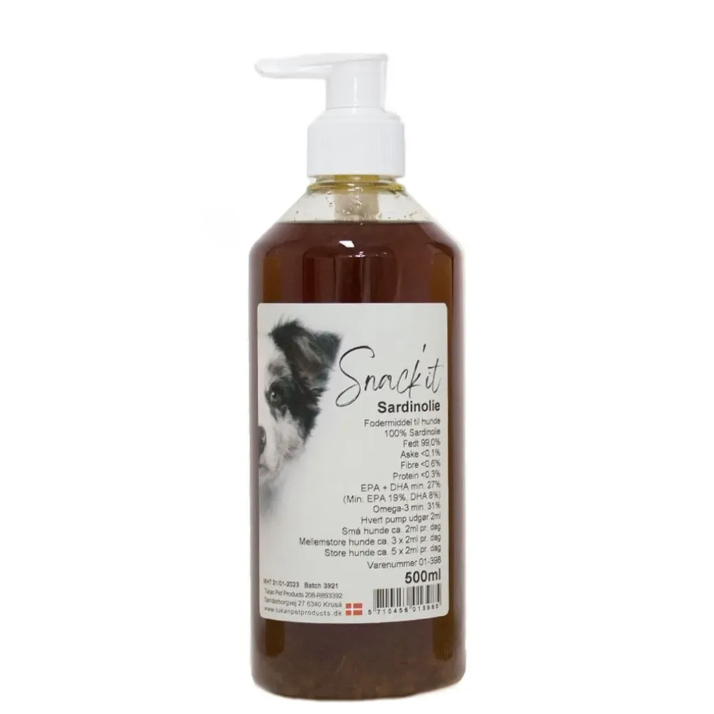Snackit Sardinolie til Hunde 500 ml