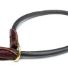 Timely rundsyet brunt kalveskinds kvælerhalsbånd 8 mm 55 cm - skånsom kontrol til store hunde