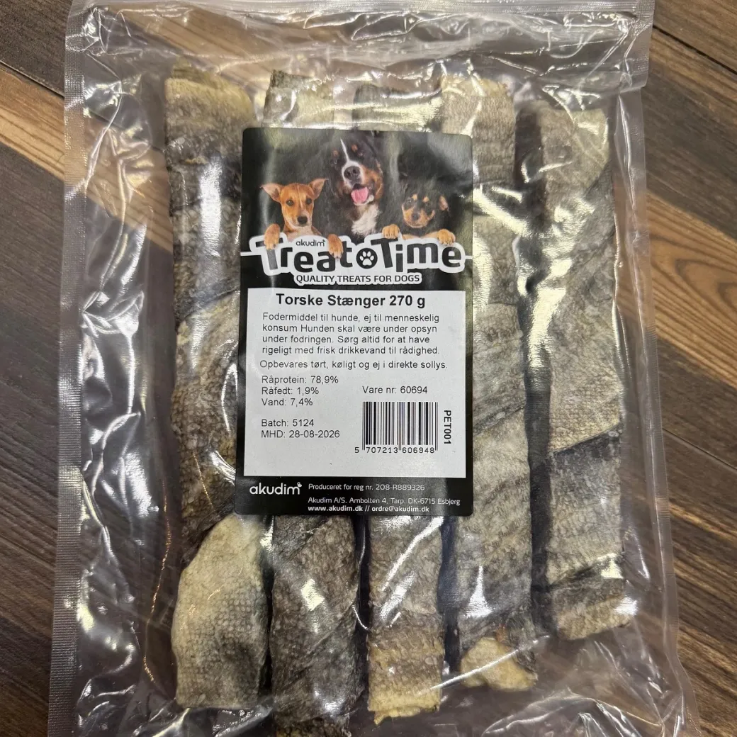 Treattime Torskesnacks 270 g - Naturlige hundesnacks