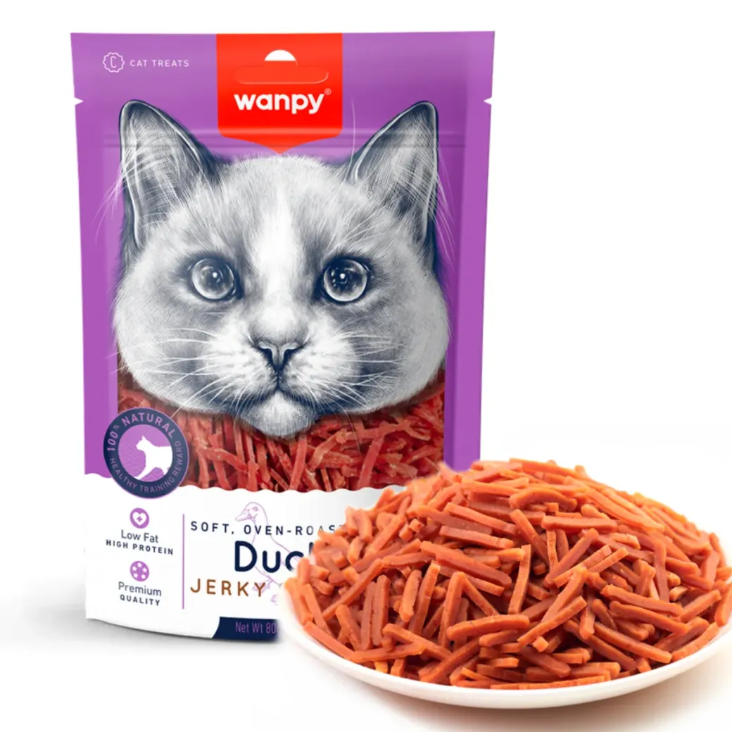 Wanpy Soft Duck Jerky Strips kattegodbidder 80 g