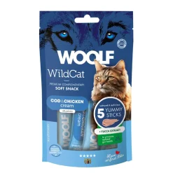 Woolf Wildcat Cream 5 stk - Cremede godbidder med torsk og kylling til katte
